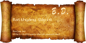Batthyány Dávid névjegykártya